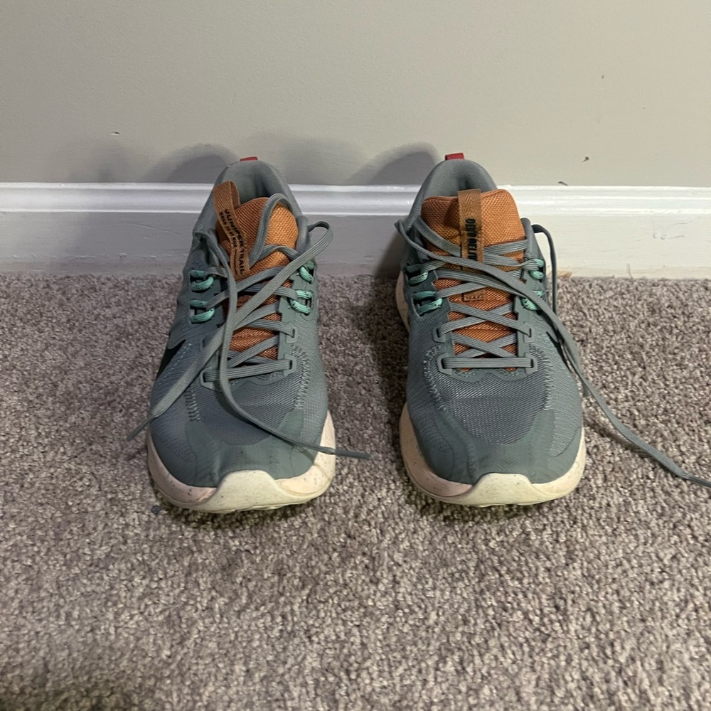 Seafoam Teal and Orange Nike Athletic Shoes